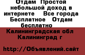 Отдам! Простой небольшой доход в интернете. - Все города Бесплатное » Отдам бесплатно   . Калининградская обл.,Калининград г.